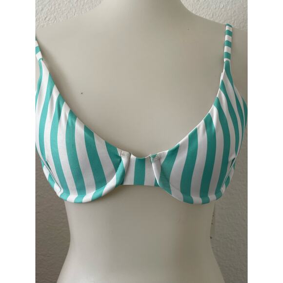 Kenny Flowers Swim Bikini Top Lanai Striped Strappy Swimwear - Picture 2 of 7